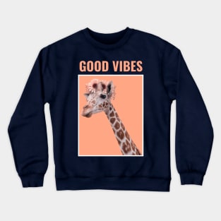 animal featuring a cool giraffe Good Vibe exisco Crewneck Sweatshirt